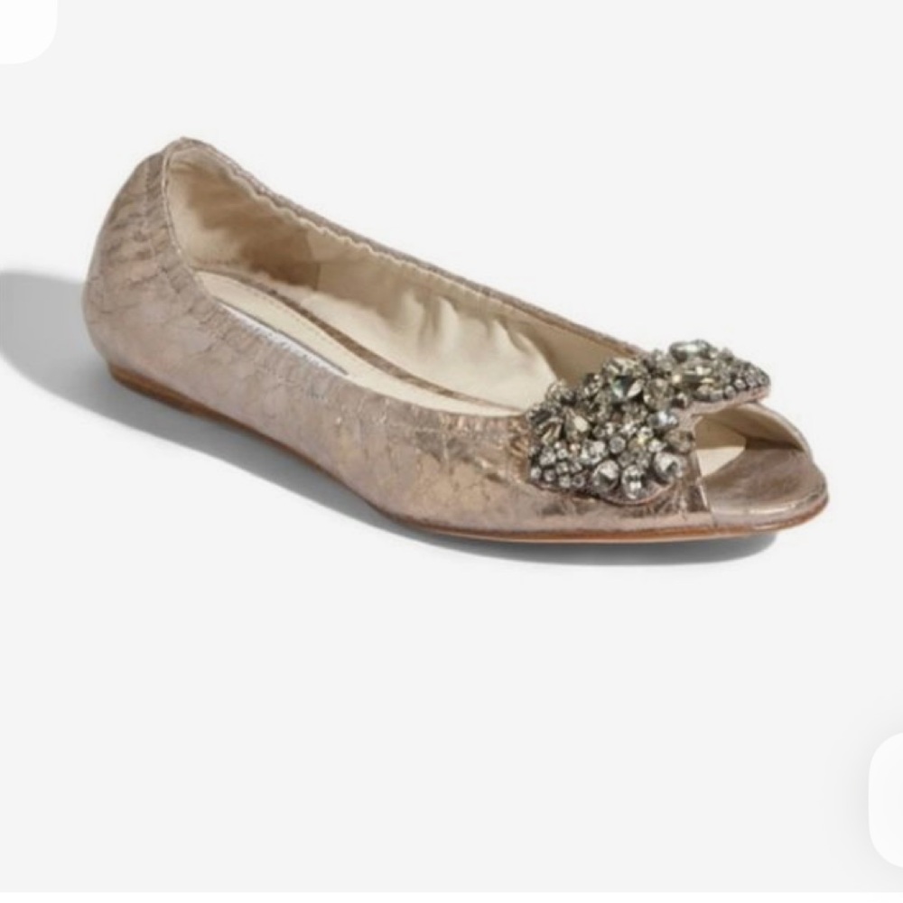 Vera Wang Lavender Label “Luna” bejeweled ballerina flat 9 1/2
